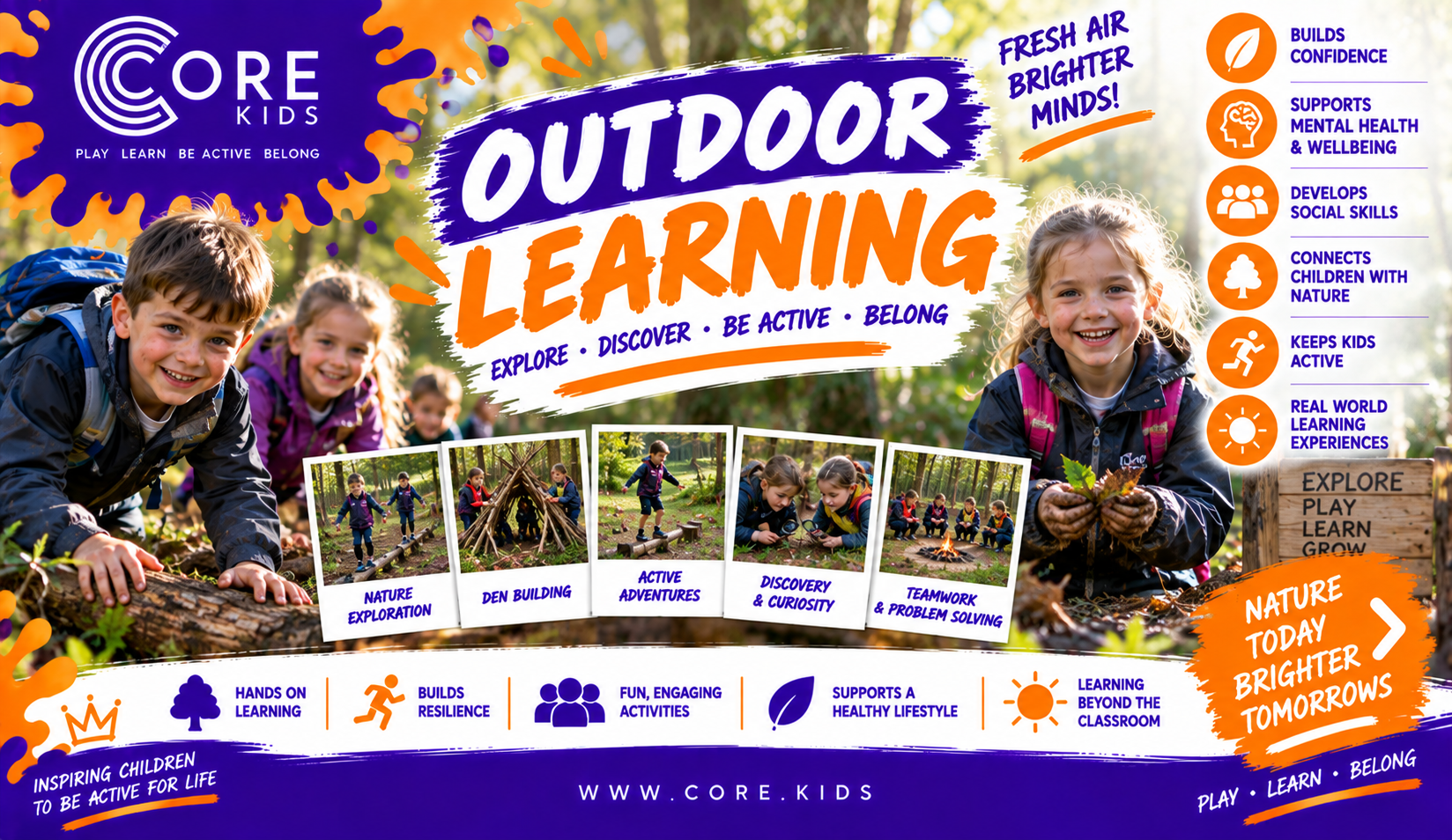 Group of children in woodland