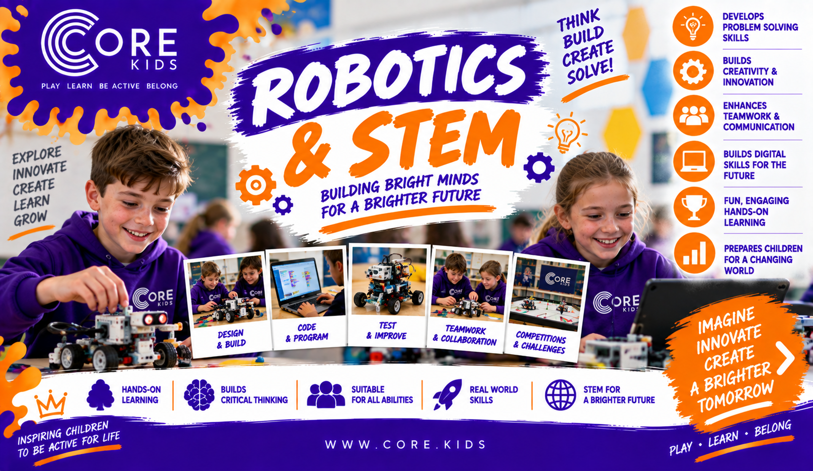 Child building a robot