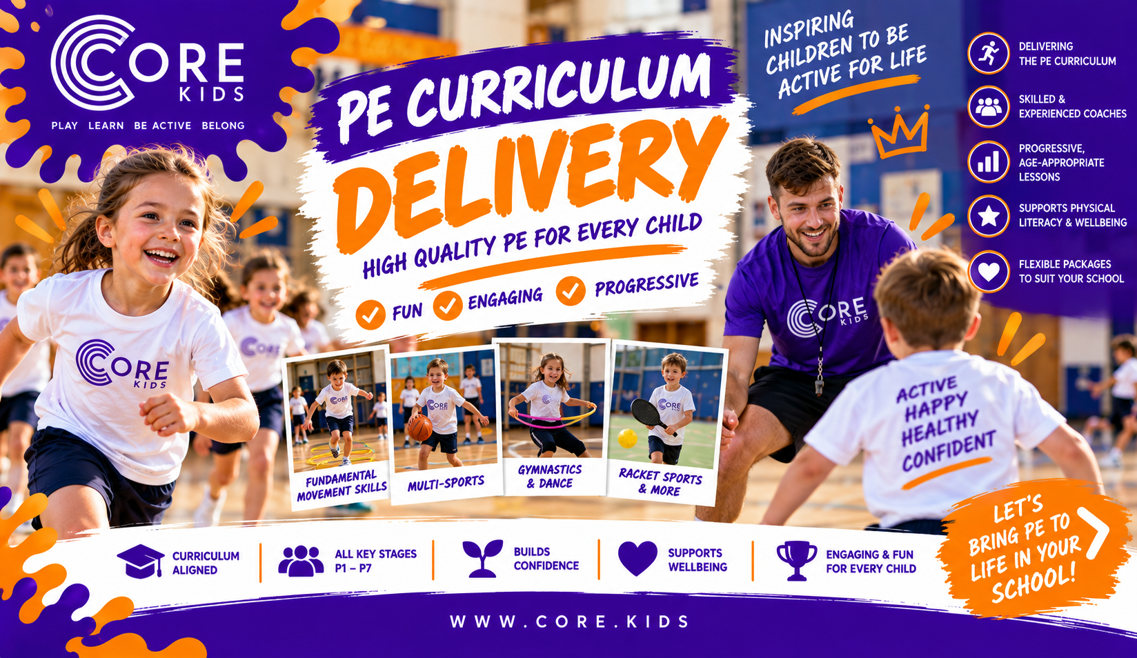 PE lesson in a school hall
